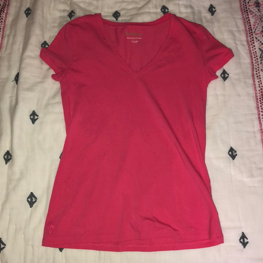 Hot pink v-neck